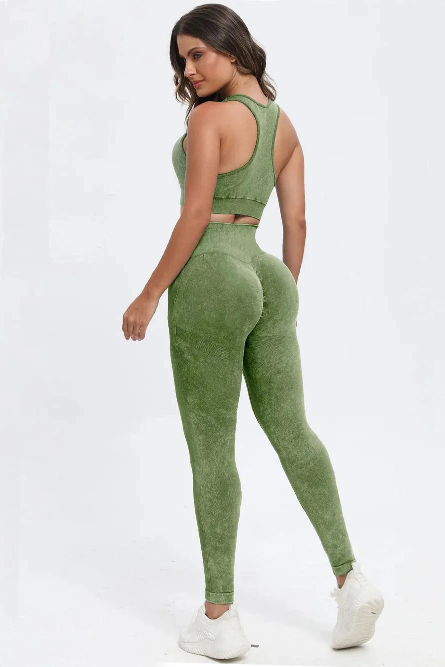 Scoop Neck Wide Strap Top and Pants Active Set