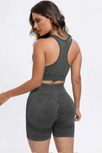 3 Piece Washed Square Neck Wide Strap Active Set