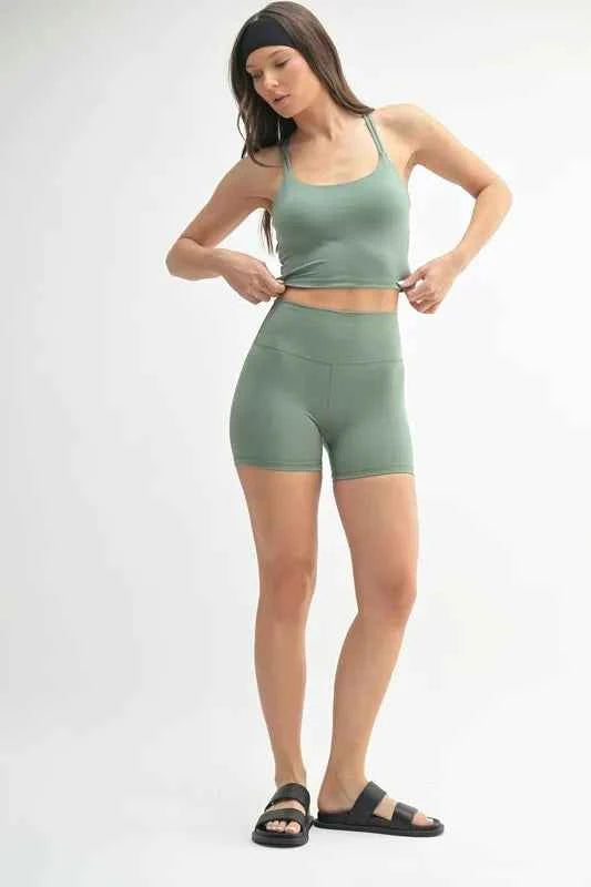 MONO B Venice Cloud Light Crisscross Sports Bra