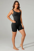 Scoop Neck Wide Strap Active Romper