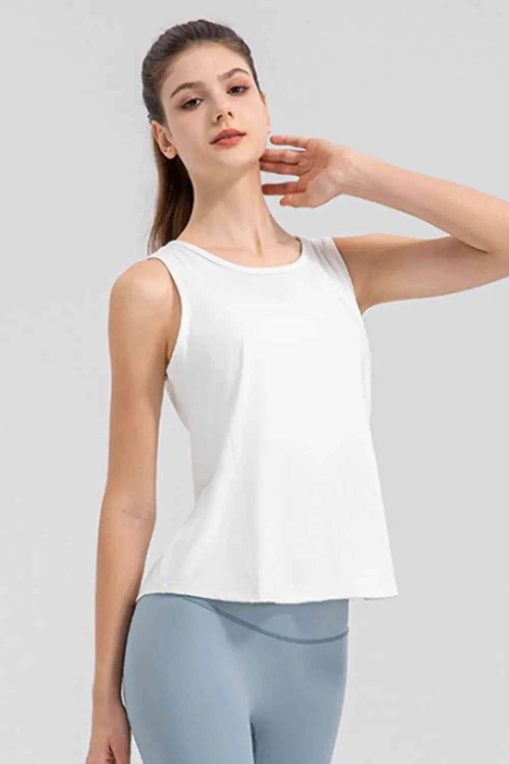 Wide Strap Round Neck Active Tank