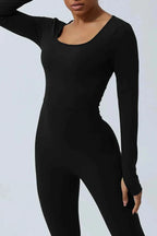Twisted Backless Long Sleeve Jumpsuit