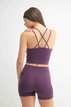 MONO B Venice Cloud Light Crisscross Sports Bra