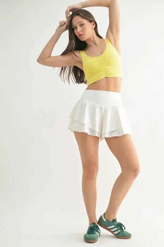 MONO B Ruched Front Active Tank